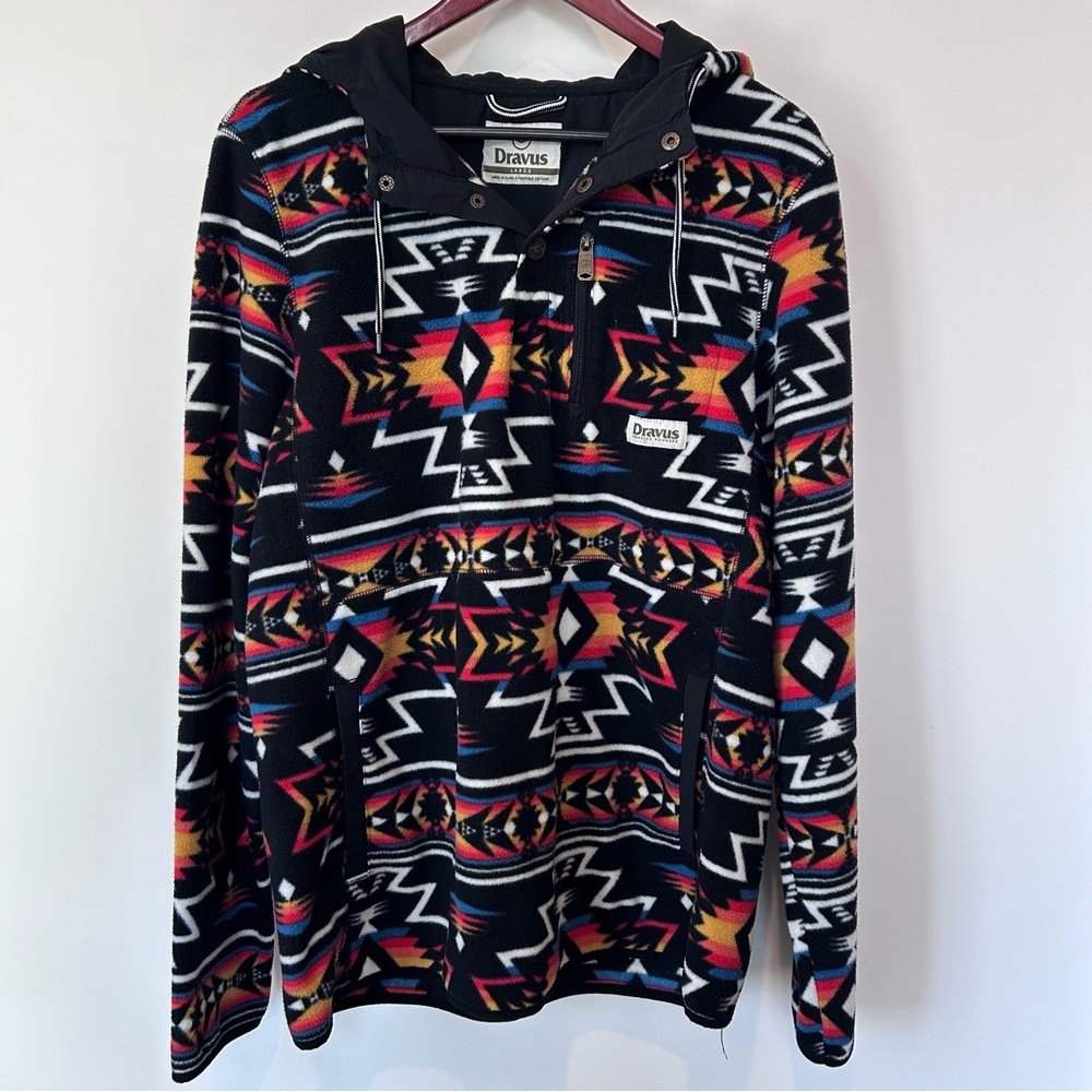Dravus Aztec Pattern Skater Hoodie Size L